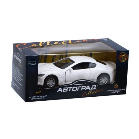 Metal machine "coupes", inertia, light and sound, 1:32, doors open, white color-4
