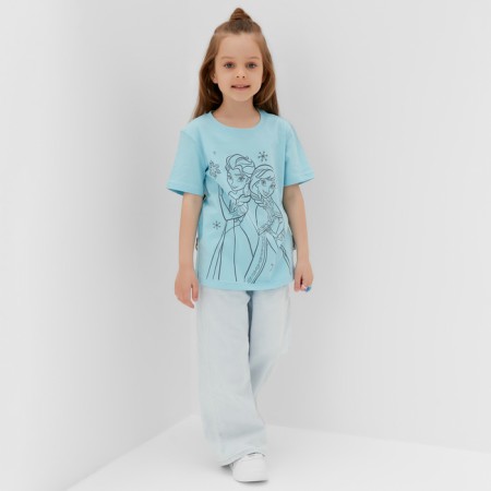 Disney T-shirt "Cold heart", height 122-128 (34), turquoise-1