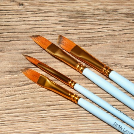 Drawing brush set 4 pcs. Synthetics flat kiss No. 4, No. 6, No. 8, No. 10-2