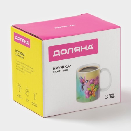 Mug - chameleon ceramic share "hummingbird", 350 ml, white color-7