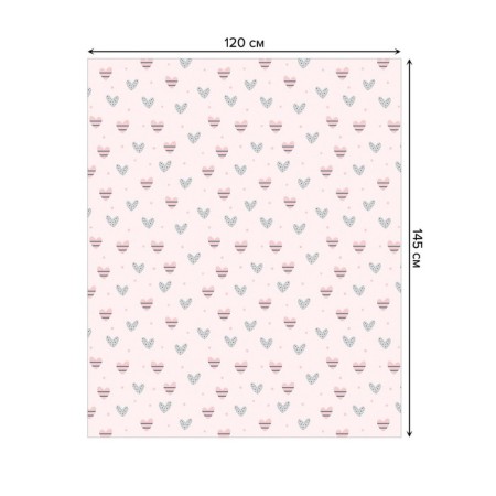 The tablecloth “Heart in strip”, rectangular, oxford, size 120x145 cm-1