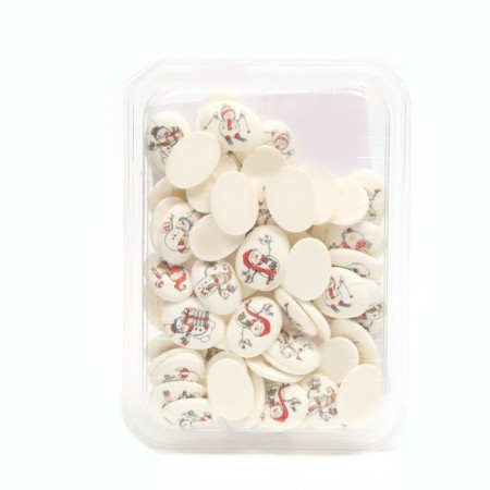 New Year. Sugar medallions Top Decor, "snowmen", 35 x 25 mm, set 63 pcs-1