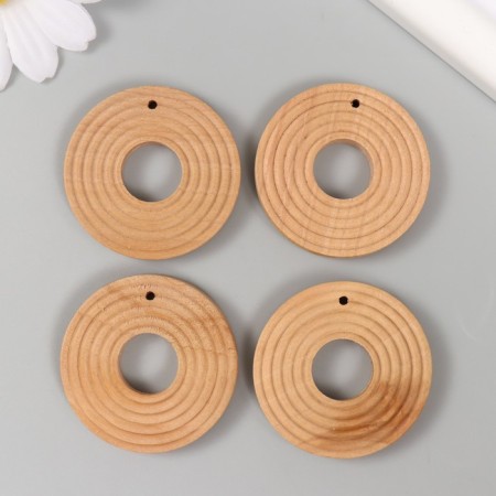 Decor for creativity wood "Circles" natural 4x4x0.5 cm-2