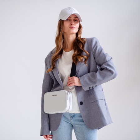 Women's bag over the shoulder Textura, small size, white color-11