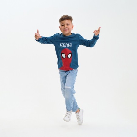 T-shirt with long sleeve "Spider-Man", Marvel, height 122-128, blue-3