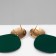 Earrings Metal "Lady", green color in gold