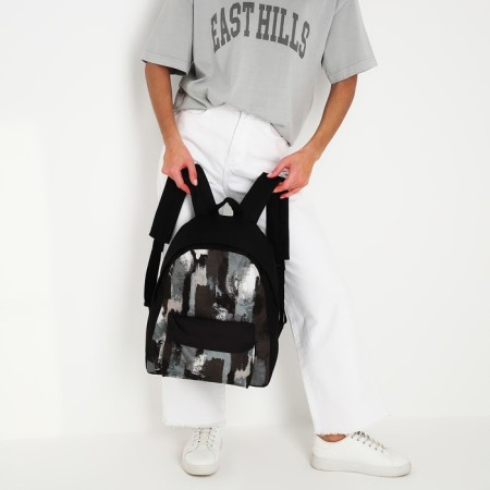 School textile “khaki”, with a pocket, 30x12x40cm, black color-8
