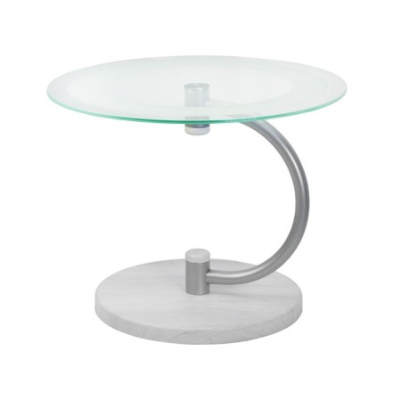 Table Journal duet 13n, 600x600x470, metallic/smoky oak/transparent