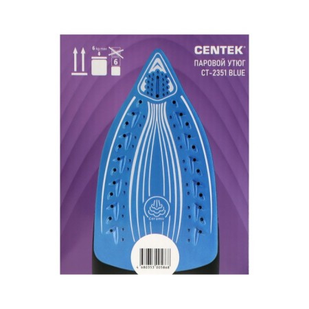 Iron CENTEK CT-2351, 2200 watts, ceramic soles, 300 ml, blue-10