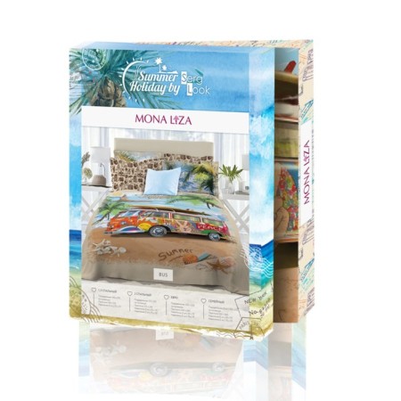 Bedding duet Bus, size 215x240 cm, 145x210 cm - 2 pcs, 50x70 cm - 2 pcs, 70x70 cm - 2 pcs-1