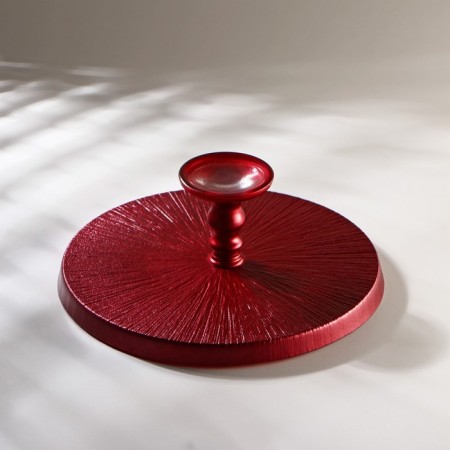 Serving dish for the cake "Link", d = 28 cm, on the leg, red color-1