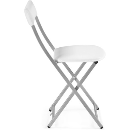 Stool on a metal frame Elevis metal/eco -leather, gray/white 38.5x52.5x77.5 cm-2