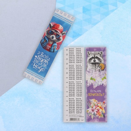 Bookmark "Raccoon" 45 x 162 mm mix-2
