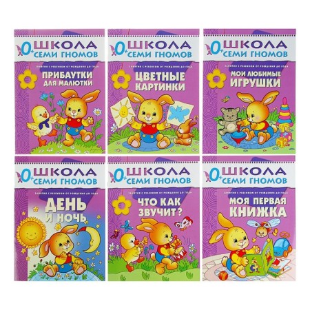 Full annual course from 0 to 1 year. 12 books with a cardboard tab. Denisova D.-2