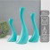 Ceramics candlestick for 1 candle "wave" d = 2.5 cm, turquoise, set 3 pcs h = 20, 25 and 30 cm