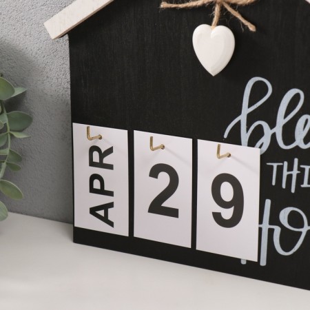 Souvenir wood wall calendar "Bless this house" 4x24x26 cm-1