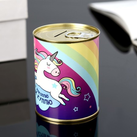 Pigging bank Metal "Smoking on a unicorn" 7.3x9.5 cm-2