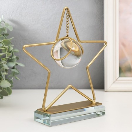 Interior metal souvenir, glass "drop in the star" gold 19.5x18x5.2 cm-1