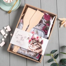 Set Gift shares Flower Cat: mittens 20x28 cm, seize 17x17 cm, 2 blades