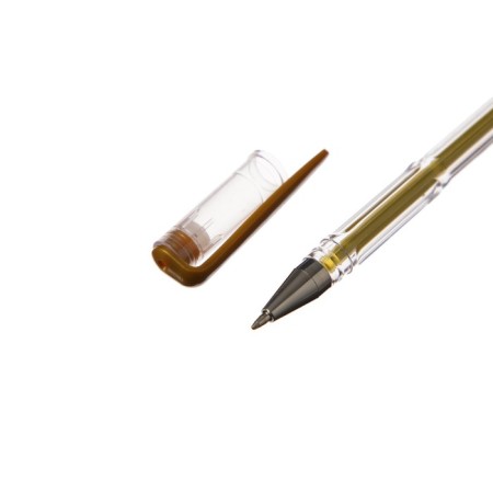A set of gel pens 3 colors, the case is transparent, white, silver, gold-2