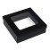 The box is folding, the lid is, black, with a window 20 x 20 x 6 cm