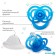 Nipple - orthodontic dummy, silicone, +6 months, “bow” with a cap, blue color