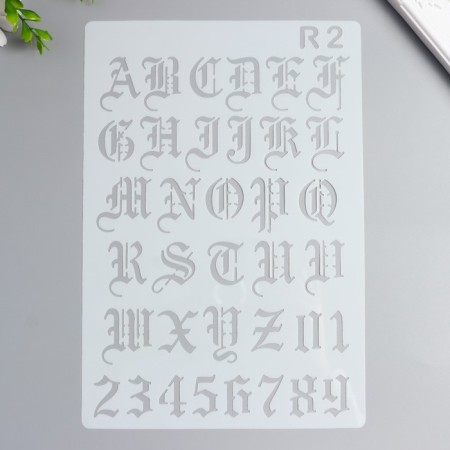 Plastic stencil "English alphabet. Vintage" 26x17.8 cm