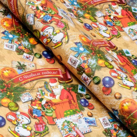 New Year. Paper packing glossy bilateral "letter to Santa Claus", 70 x 100 cm-1