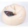 Crouped "Soft" armchair, large, cream color, eco -leather