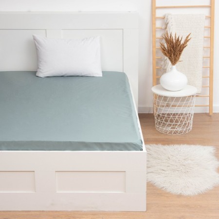 Elevanis sheet "Ethel" 160x200x25 cm, turquoise, 100% cotton, perkal