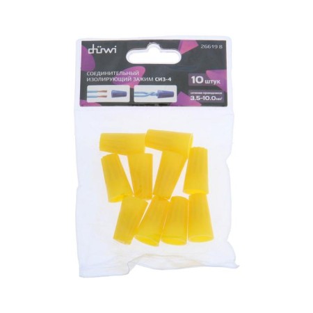 The clamp connecting DüWI SIZ-4, 10 mm2, isolating, yellow, 10 pcs.-3