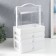 Cosmetics box plastic "Rombs. White. 3 boxes" 42x16.5x25 cm