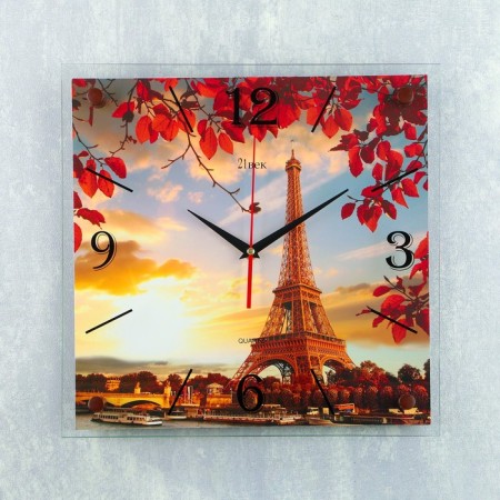 Carty clock wall, series: city, "Eiffel Tower of Evening", smooth move, 35 x 35 cm