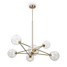 Suspension lamp Freya Fr5144PL-06TR BUMBLE, 700X700X1030 mm, G9, 6x35W, brass color