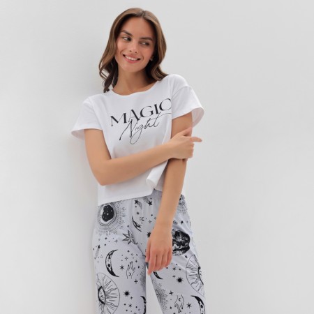 Women's pajamas (T -shirt and trousers) KAFTAN MAGIC Night p. 40-42, white-4