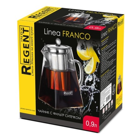 Know -bearing teapot Regent Inox Franco, with a strainer, 0.9 liters-1