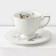 Rose porcelain service, 12 items: 6 mugs 220 ml, 6 saucers d = 15 cm, white color
