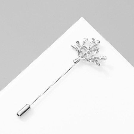 Pin "tree", 7 cm, silver color