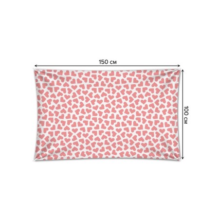 Decorative panel with photo printing "Pink Heart", horizontal, size 100x150 cm-1