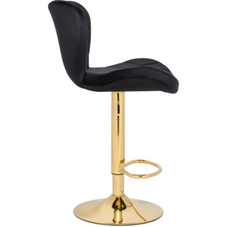 Barrier stool Porch metal/velor, gold/black 47x53x89 cm-2
