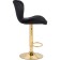 Barrier stool Porch metal/velor, gold/black 47x53x89 cm
