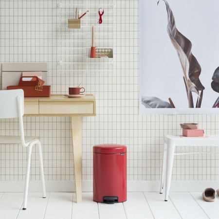 Brabantia Newcon bucket, plastic inner bucket, with a pedal, flame red color, 12 liters-5