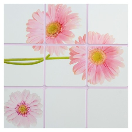 PVC tile panel pink gerberes 955 x 480 mm-1