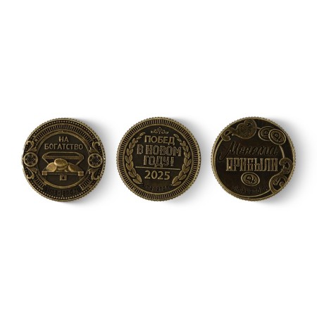 New Year's Coin "New Year" for the New Year, mix, diam. 2.5 cm-3