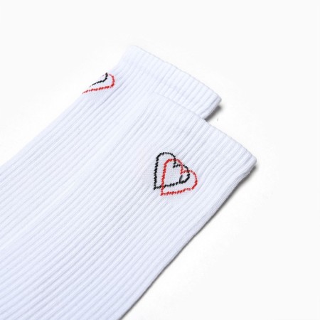 Women's socks "double heart", white color, size 25-27-1