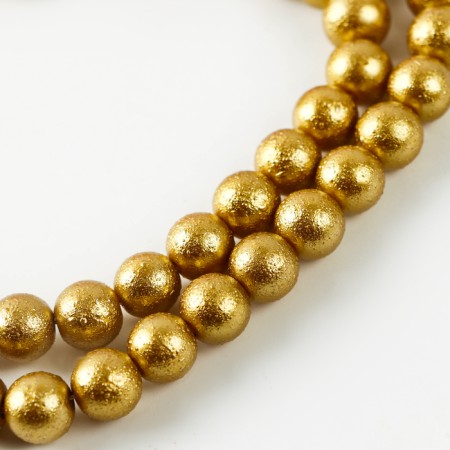 Glass beads, set 78 pcs., Size 1 pc. - 10 mm, color yellow gold
