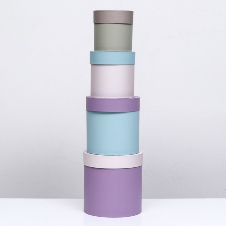 Set of round boxes 4 in 1 "Assorted" 20 x 19 - 13 x 13 cm-2