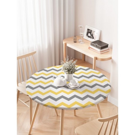The tablecloth “Zigzag changes”, round, oxford, elastic band, size 120x120 cm, diameter 75-100 cm-2