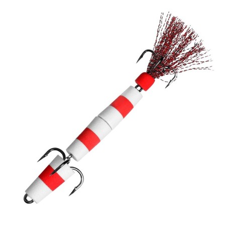 Bait jig flag No. 130, 11 cm, white, red