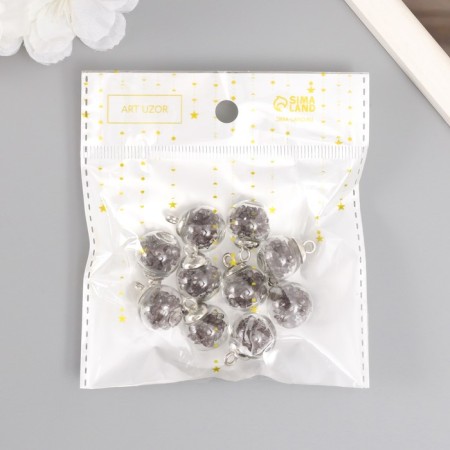 Suspension decorative for creativity glass "ball - pebbles" gray d = 1.6 cm set 10 pcs-3